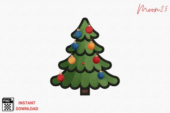 Christmas Tree Ornament Embroidery PNG
