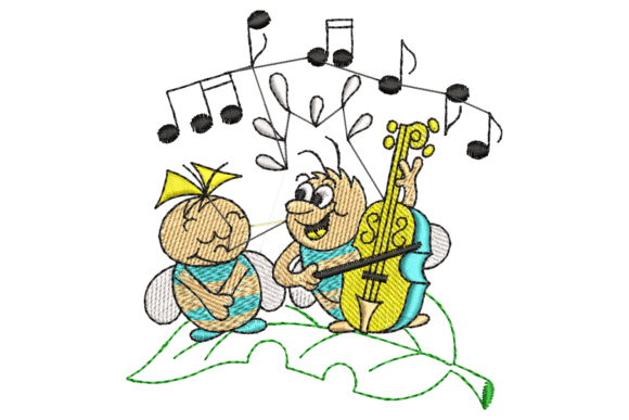 Cute Musical Bugs Embroidery Design Review