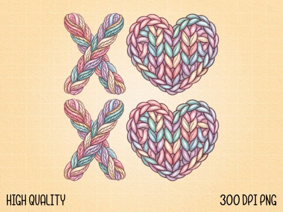 Faux Embroidery XOXO Heart PNG Review