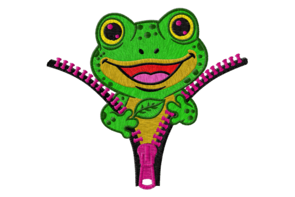 Happy Frog Zipper Embroidery Design Review