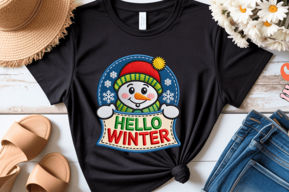 Hello Winter Embroidery Snowman PNG Review