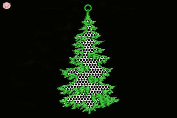 Ornament Christmas Tree Earrings Embroidery Review