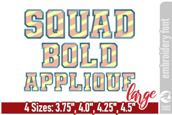 Squad Bold Applique Embroidery Font - L Review